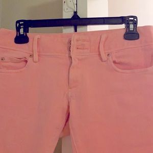 Pink coral straight leg jeans